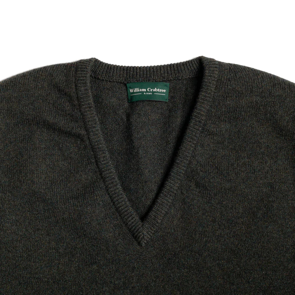Seaweed 2 Ply Lambswool V-Neck