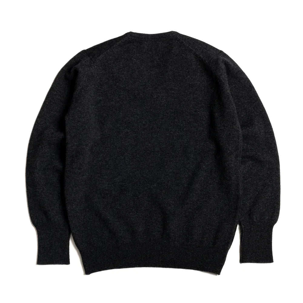 Charcoal 2 Ply Lambswool V-Neck