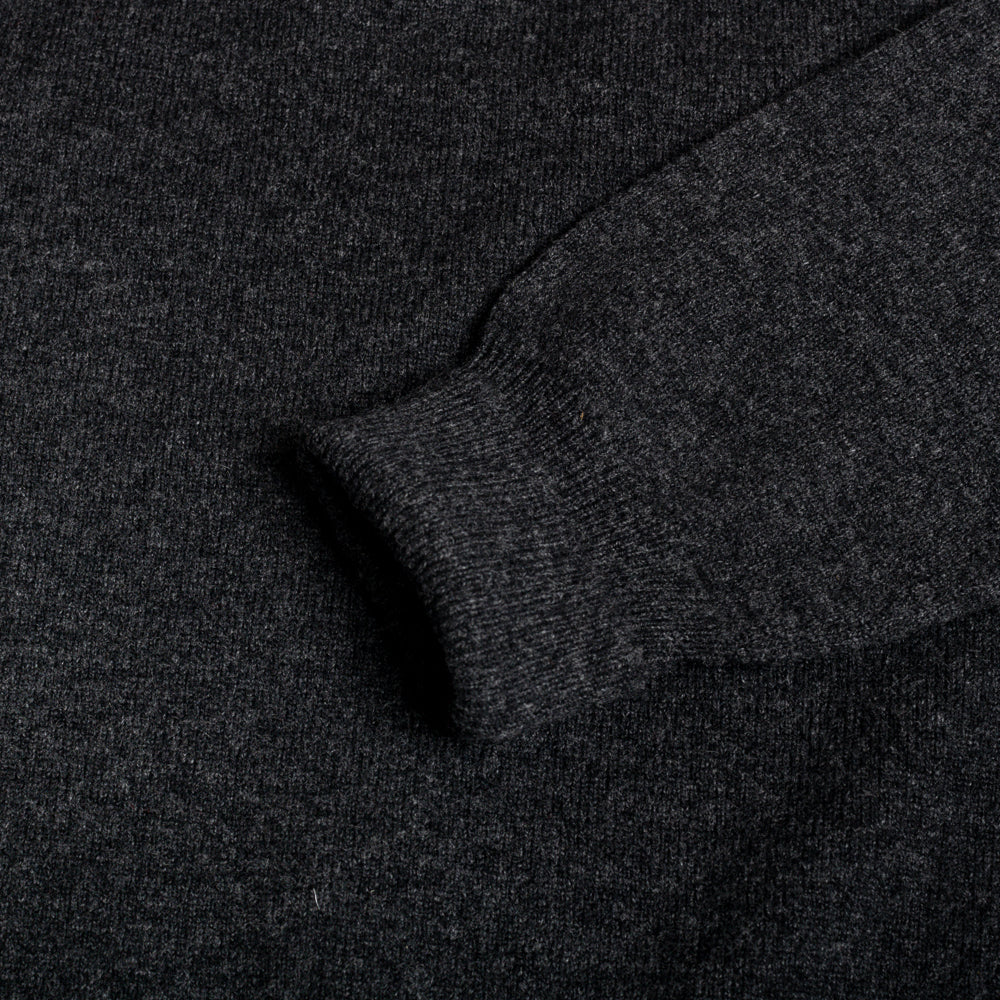 Charcoal 2 Ply Lambswool V-Neck