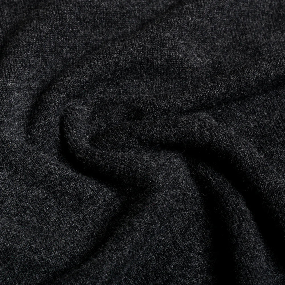 Charcoal 2 Ply Lambswool V-Neck