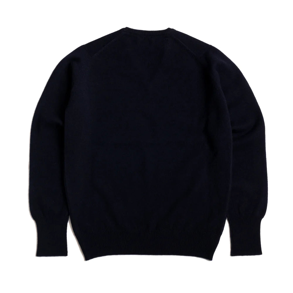 Navy 2 Ply lambswool V-Neck
