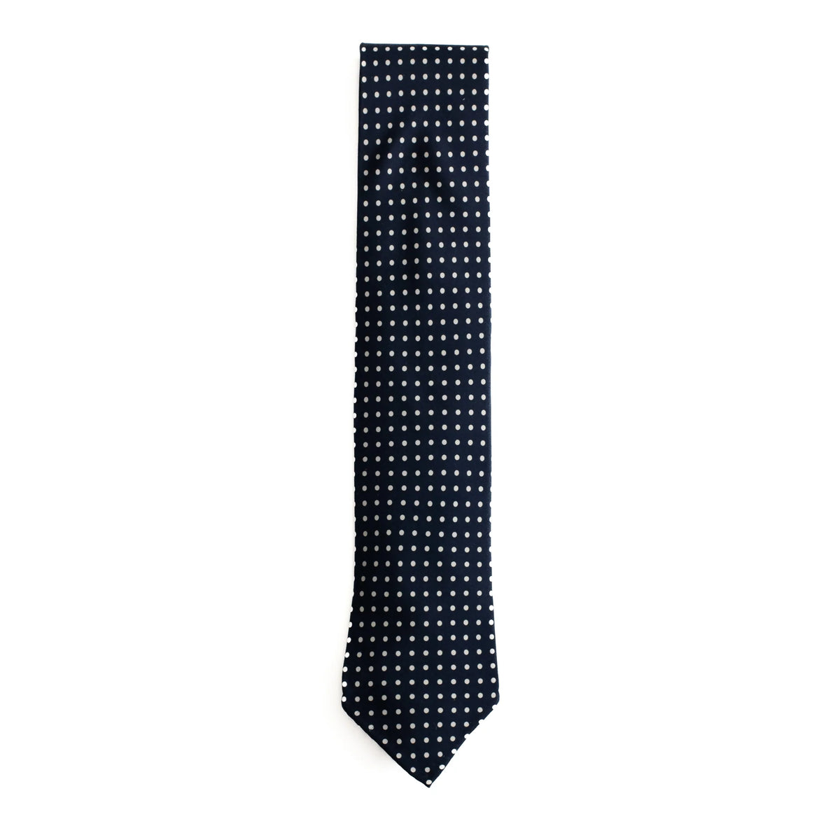 Navy & White Silk Spot Tie