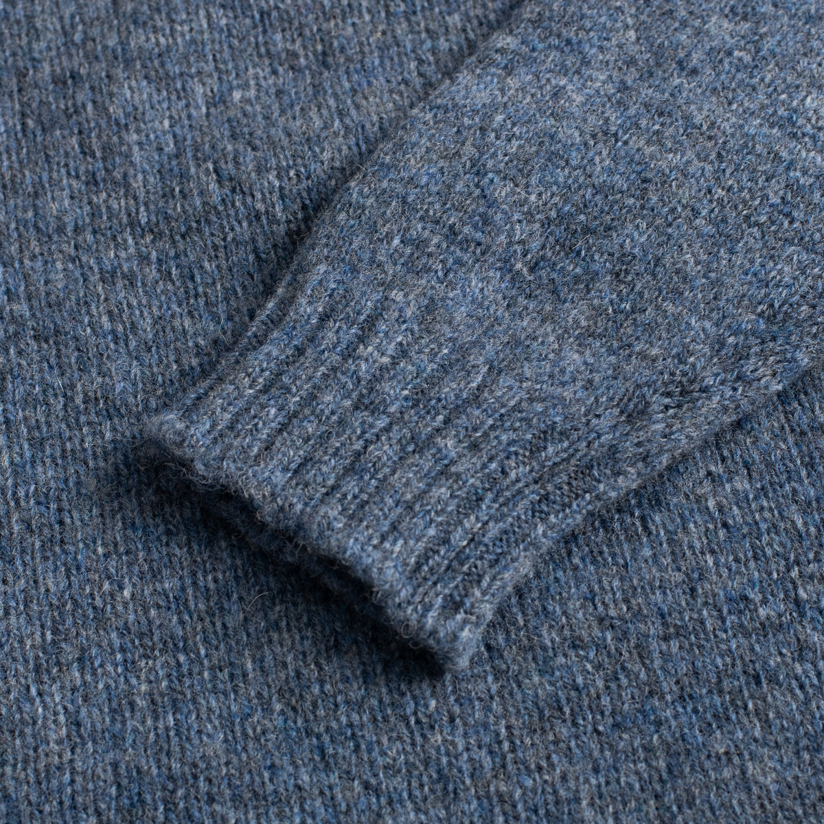 Denim Shetland Lambswool Crew Neck