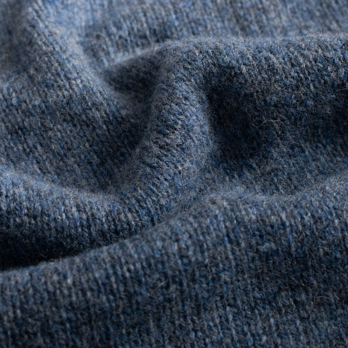 Denim Shetland Lambswool Crew Neck