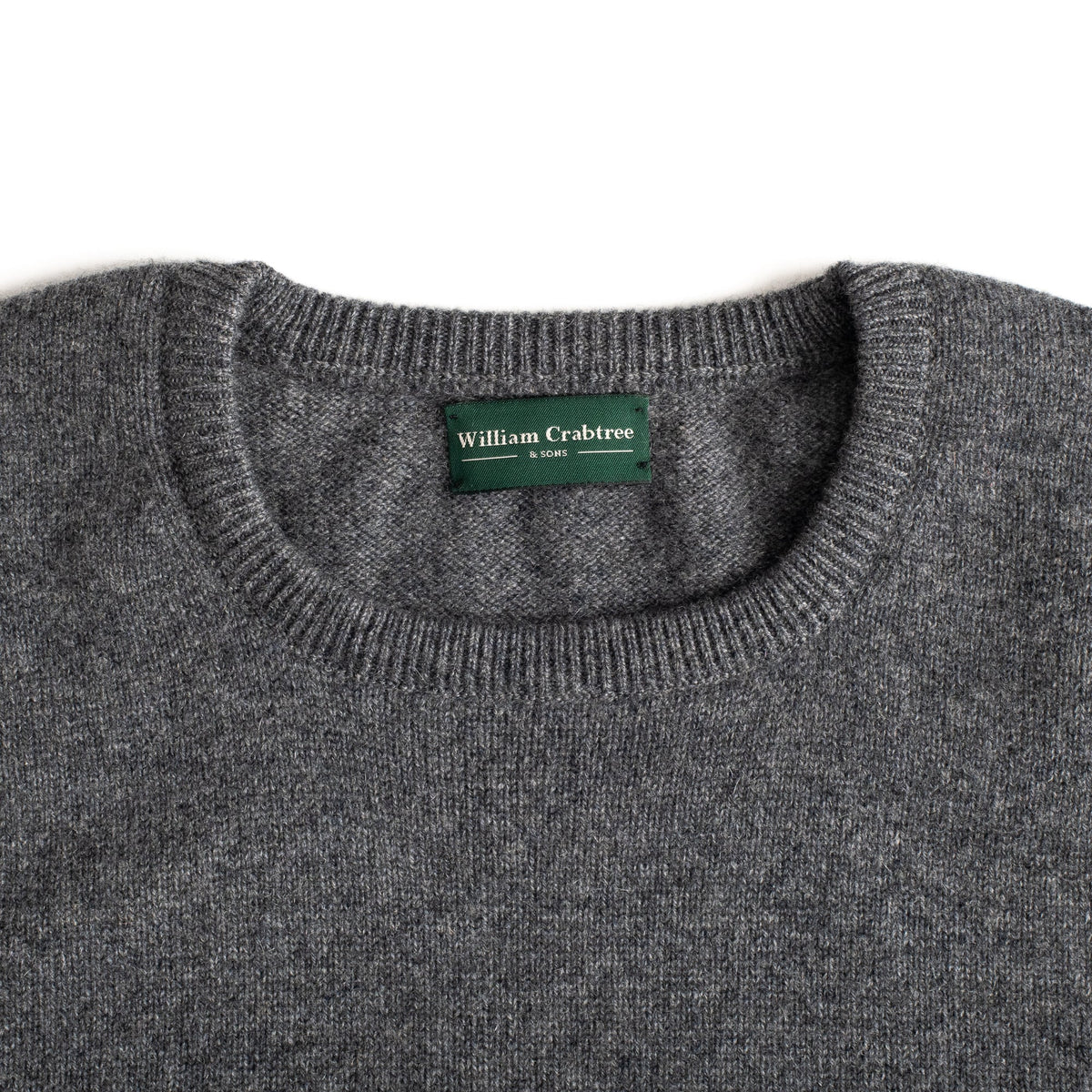 Mid Grey 2 Ply Cashmere Crew Neck