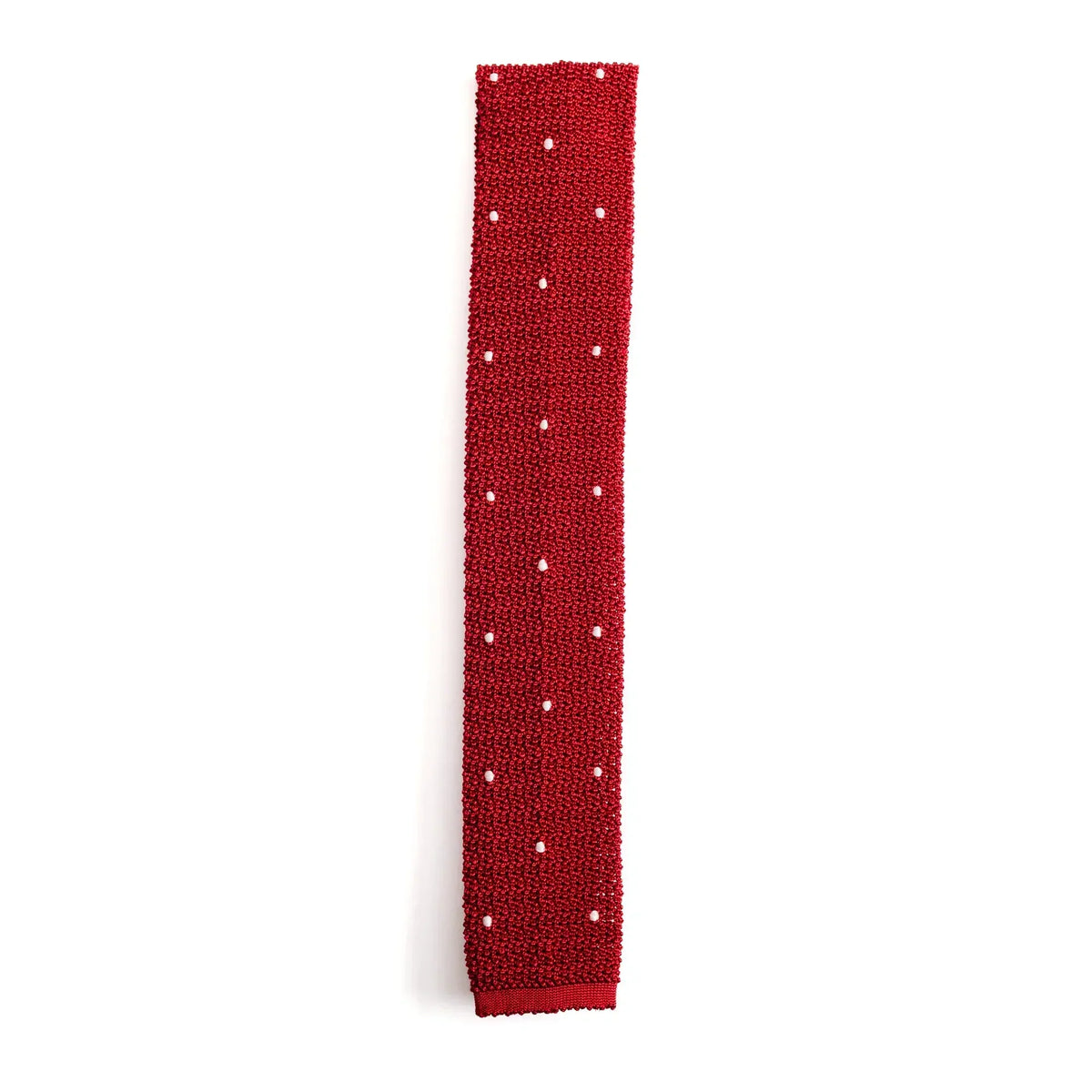 Wine & White Spot Knitted Tie