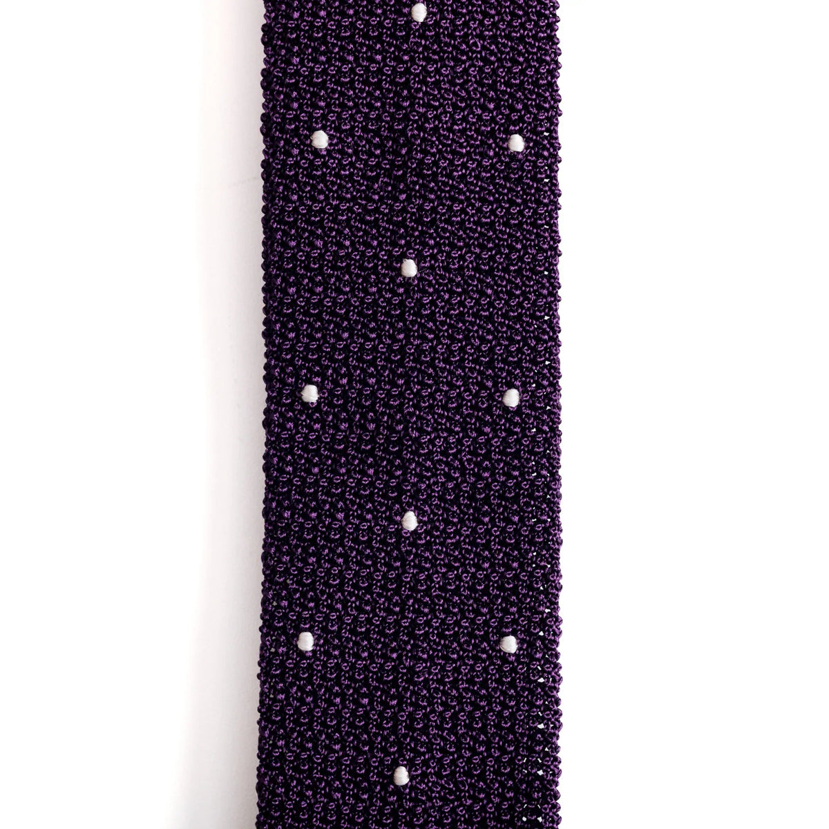Purple & White Spot Knitted Tie