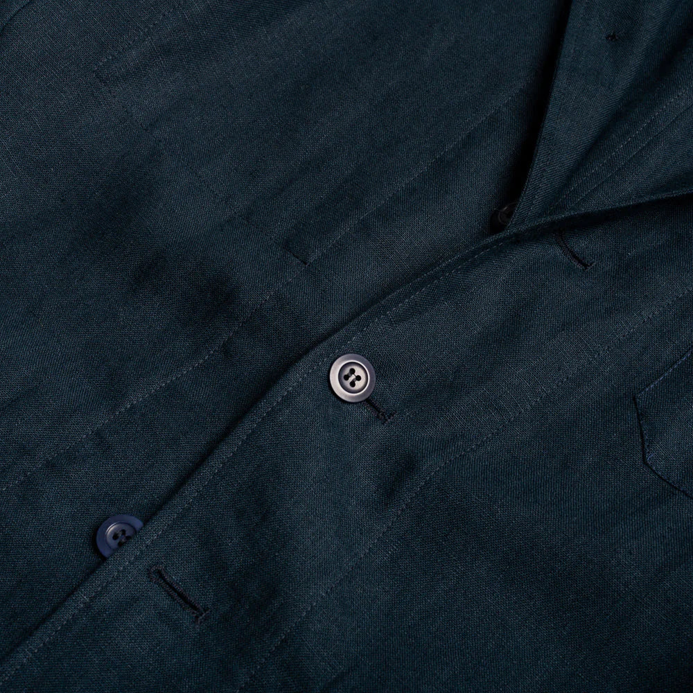 Navy Linen Lowgill Work Jacket