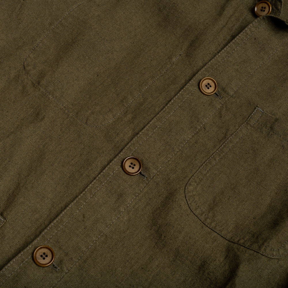 Olive 4 Pocket Linen Chore Jacket