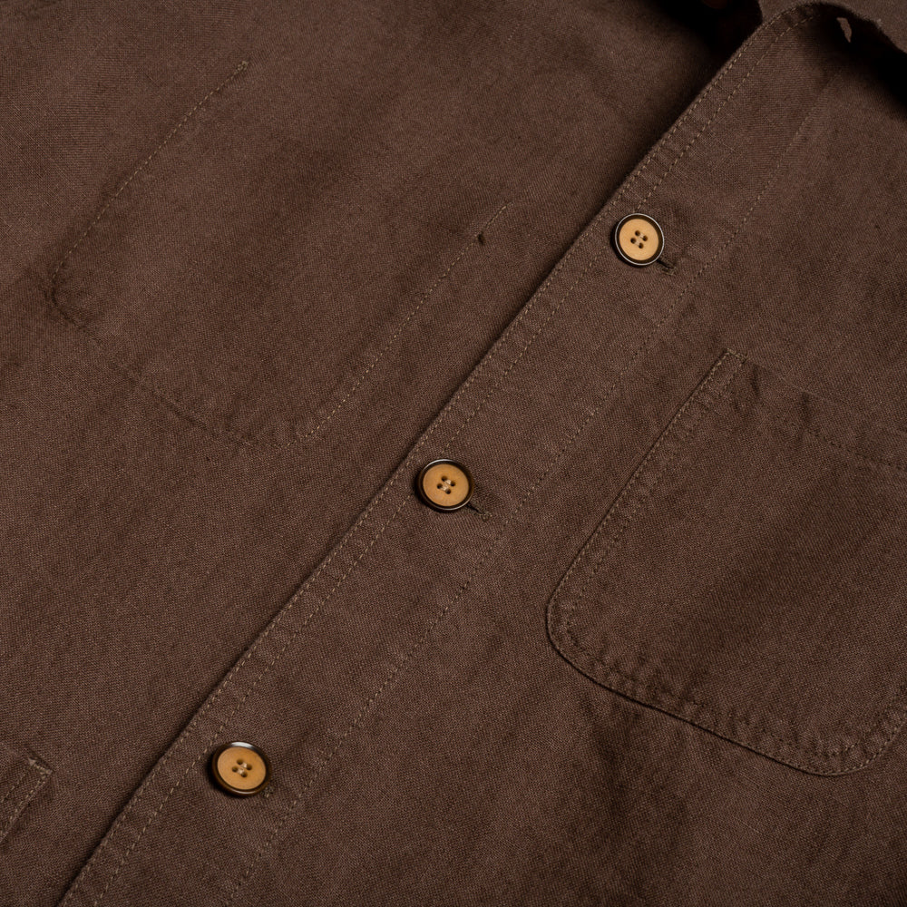 Chocolate 4 Pocket Linen Chore Jacket