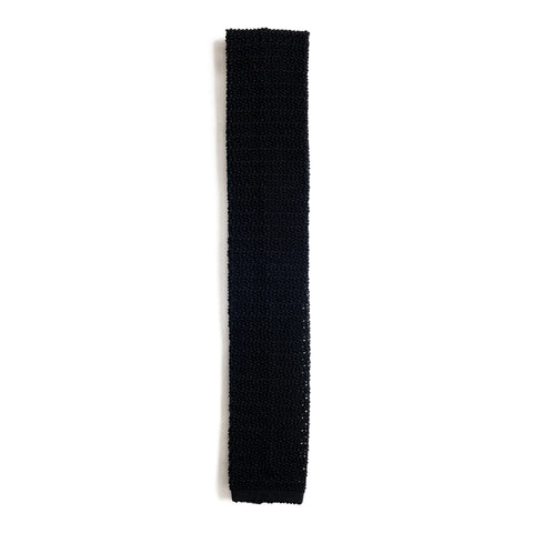 Black Knitted Silk Tie