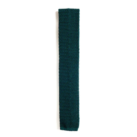 Bottle Green Knitted Silk Tie