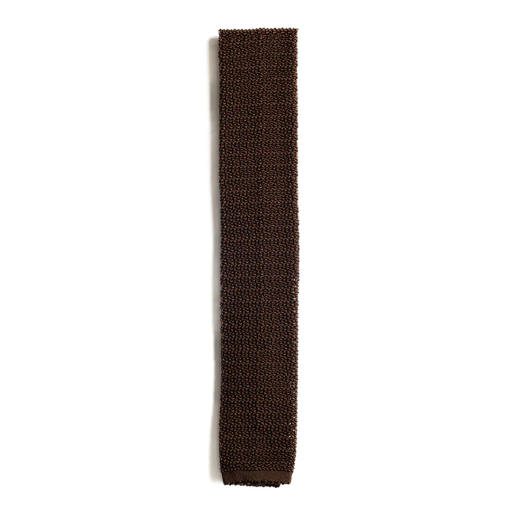 Chocolate Brown Knitted Silk Tie