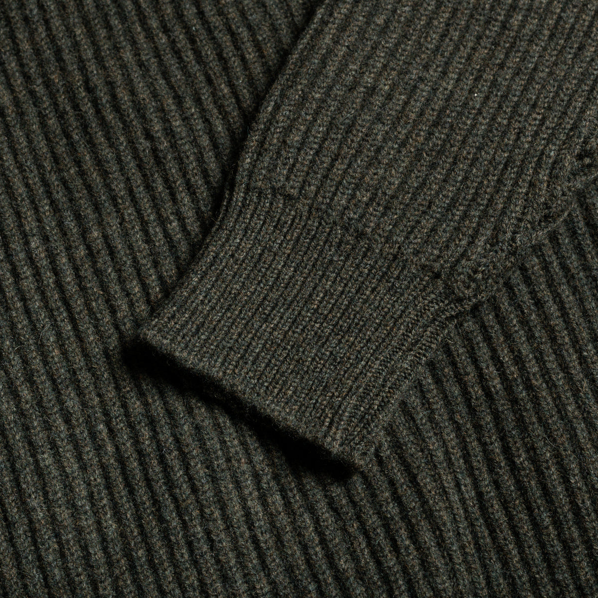 Seaweed Lambswool Shawl Collar Sweater