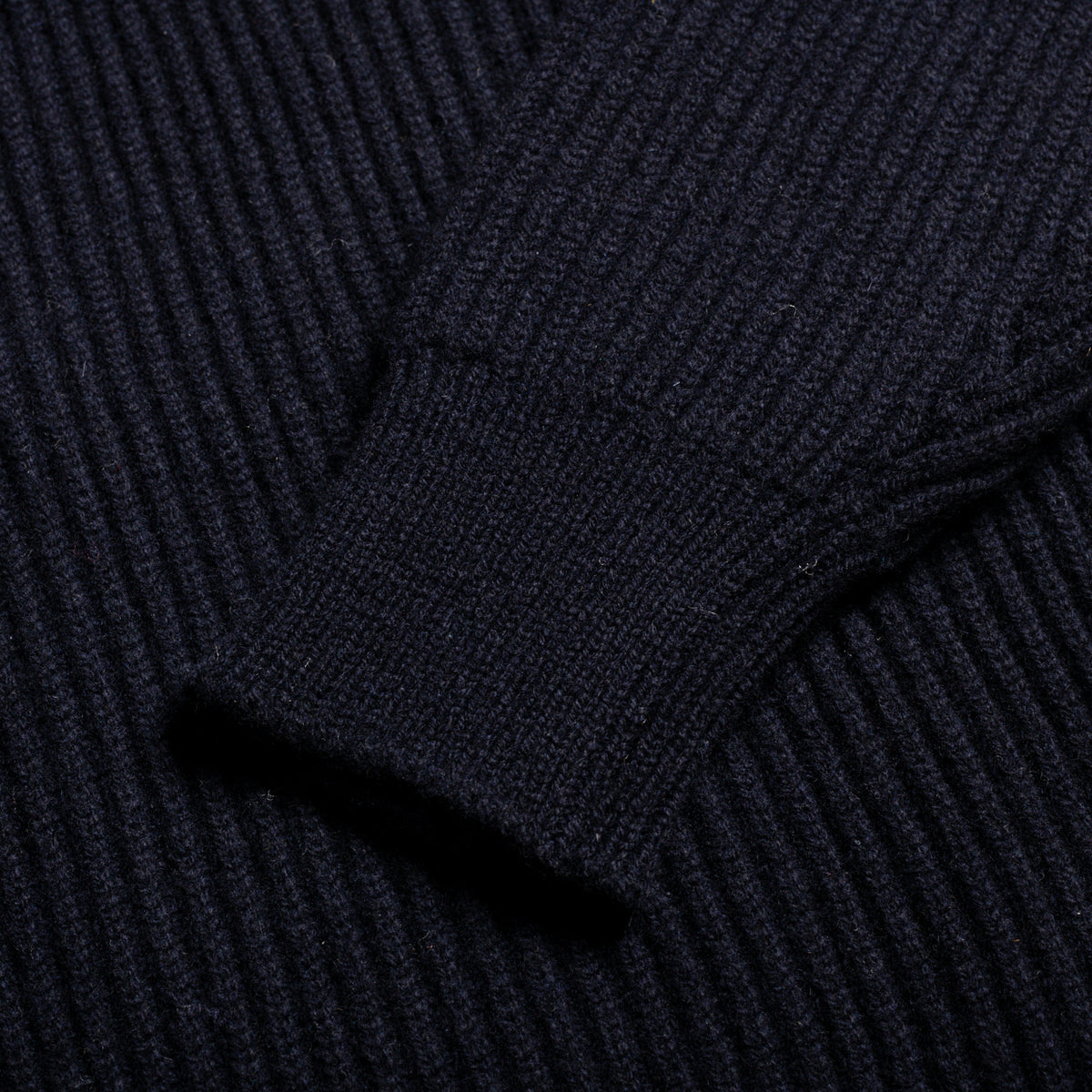 Navy Lambswool Shawl Collar Sweater