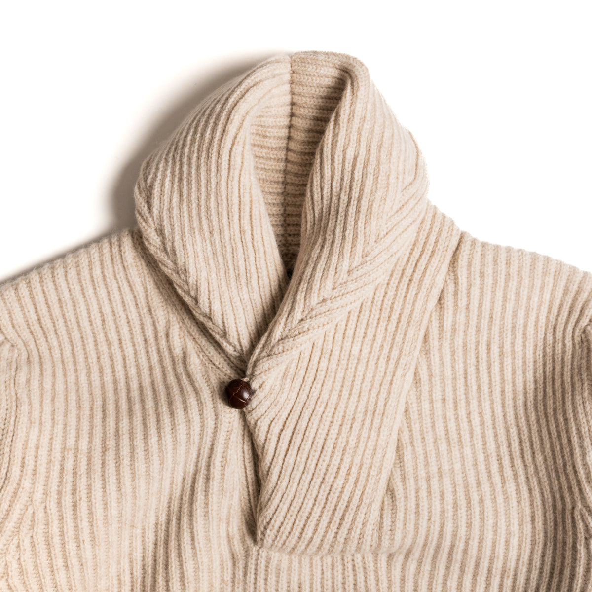 Linen Lambswool Shawl Collar Sweater