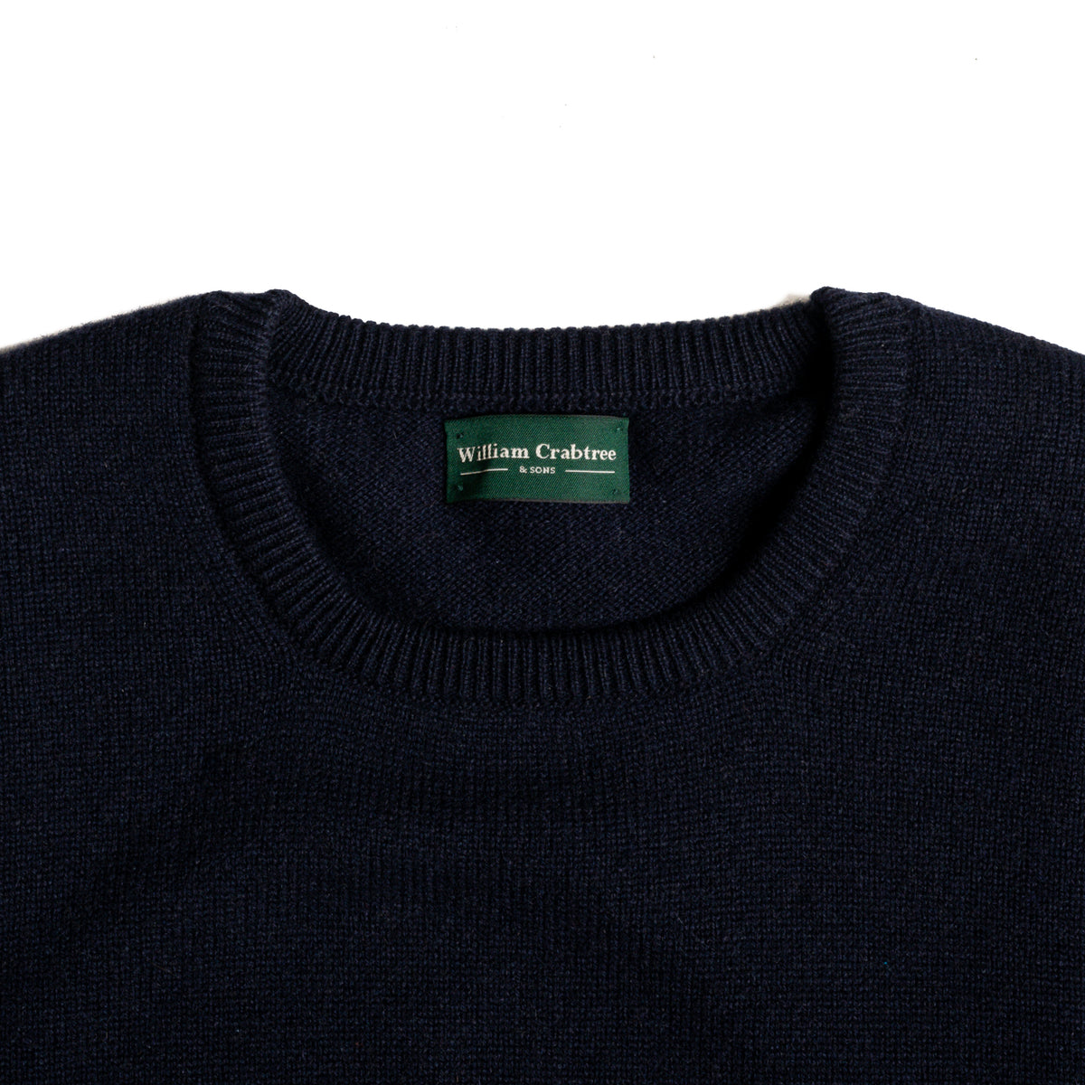 Navy 2 Ply Cashmere Crew Neck