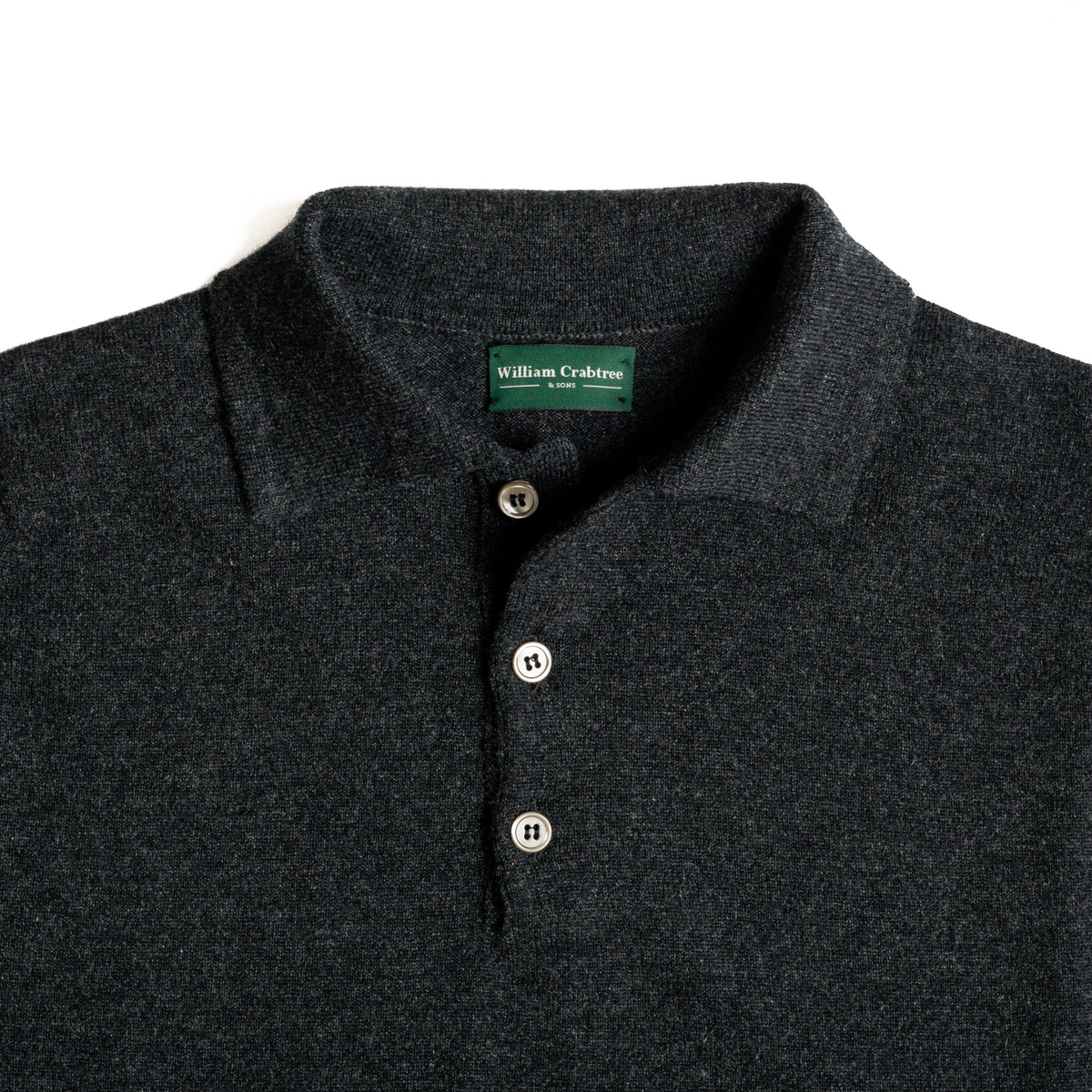 Charcoal Grey 1 Ply Cashmere Sportshirt