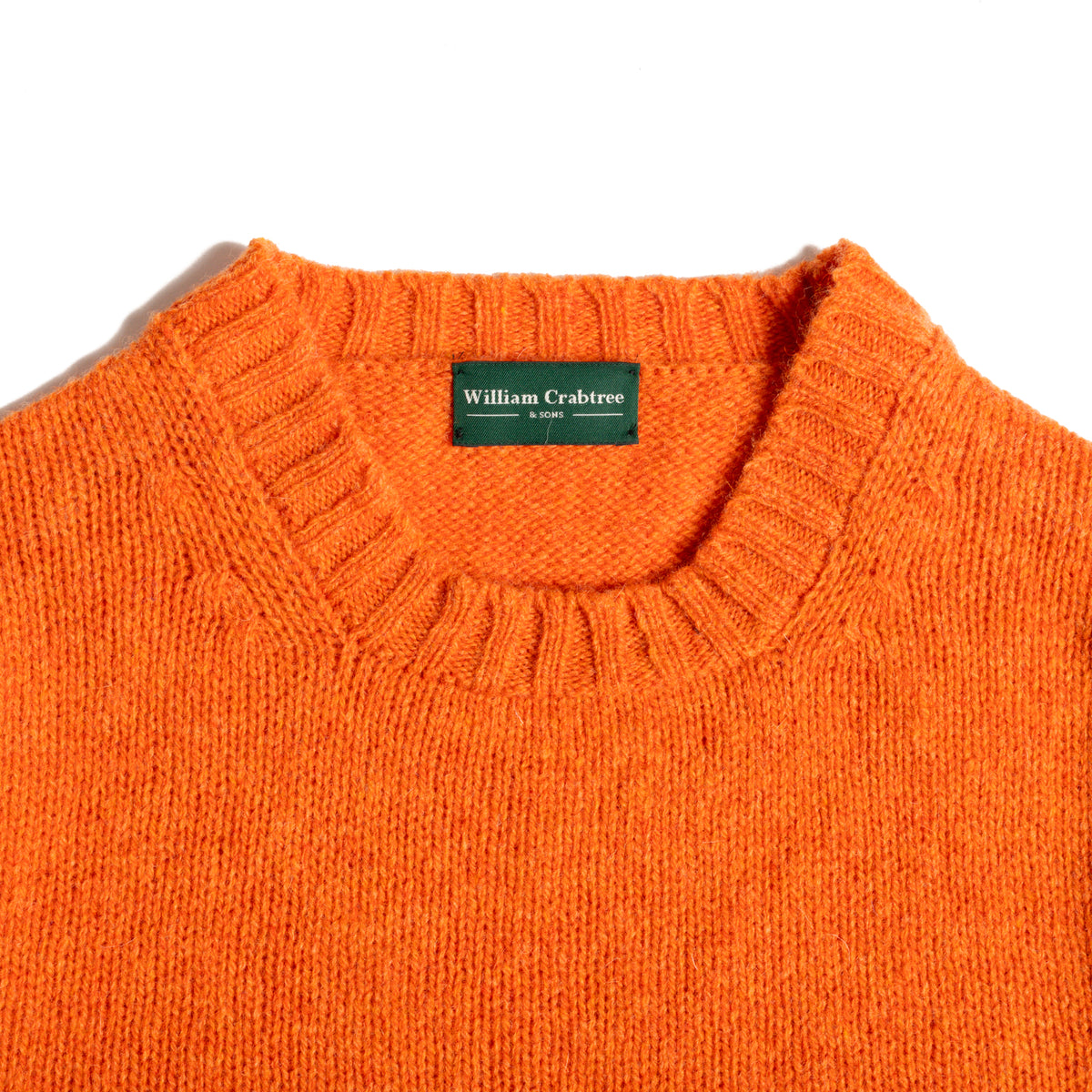 Orange Shetland Lambswool Crew Neck