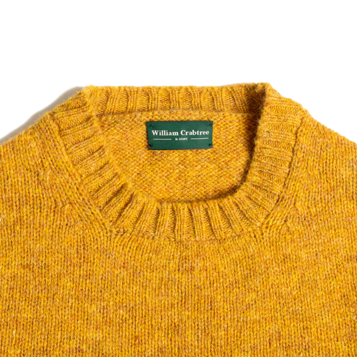 Mustard Shetland Lambswool Crew Neck