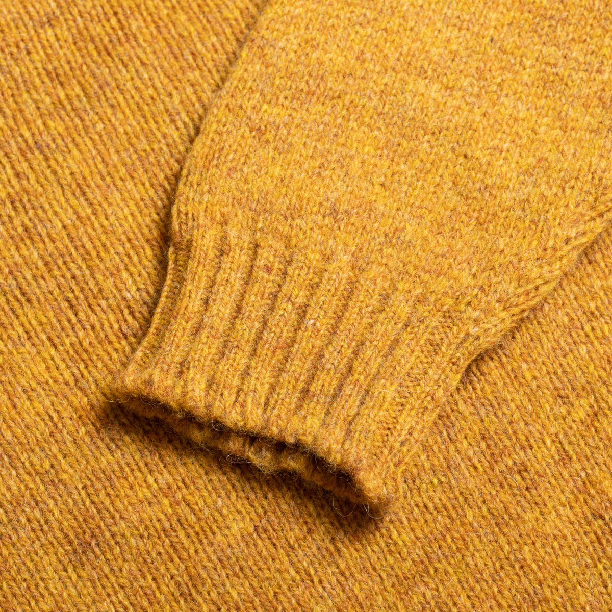 Mustard Shetland Lambswool Crew Neck