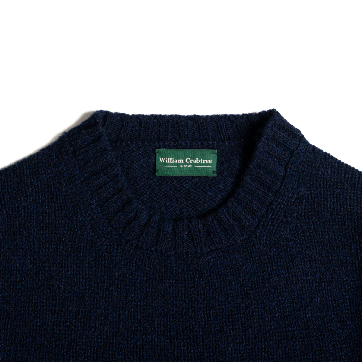 Navy Shetland Lambswool Crew Neck