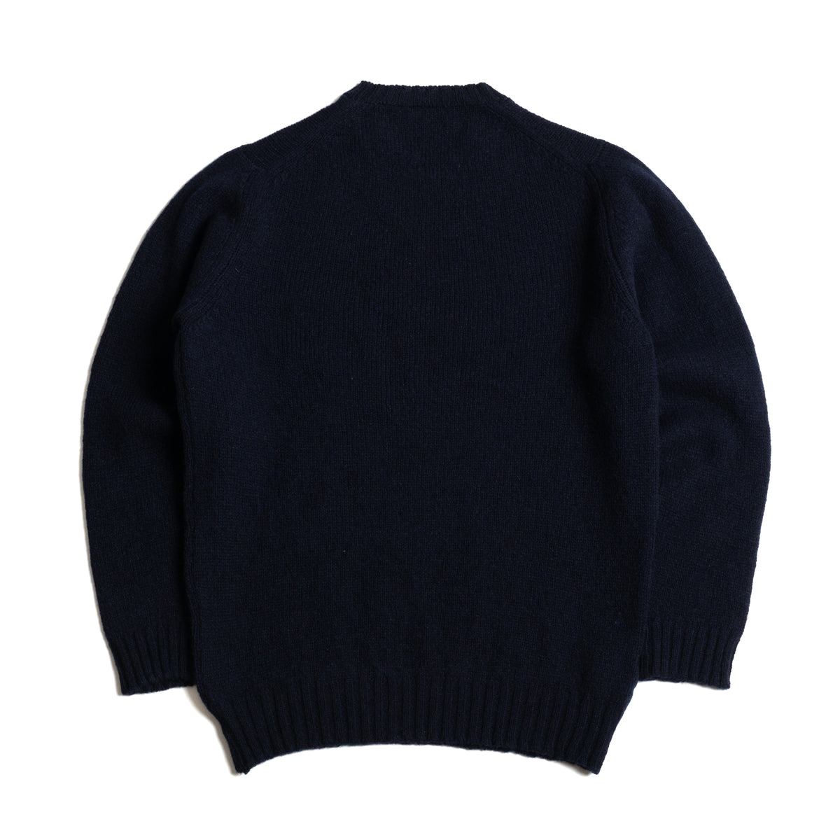 Navy Shetland Lambswool Crew Neck