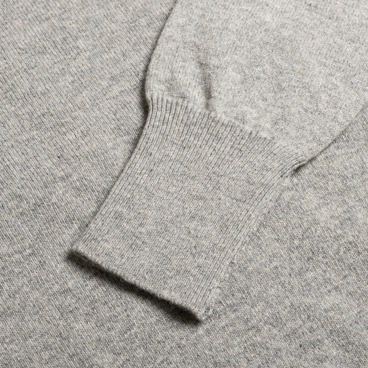 Flannel Grey 2 Ply Lambswool Crew Neck Jumper