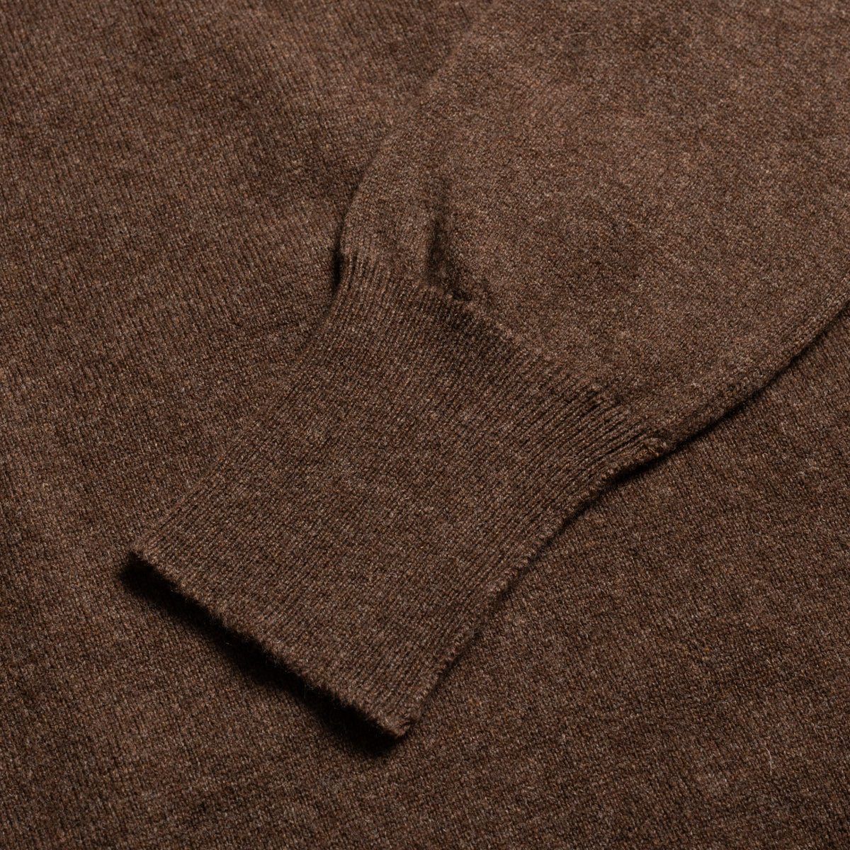 Mocha 2 Ply Lambswool Crew Neck Jumper