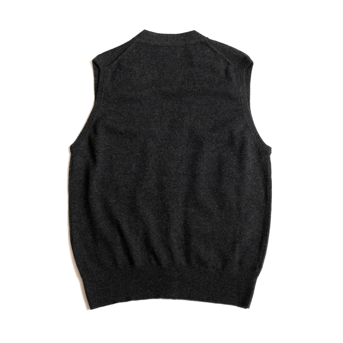 Charcoal Grey 1 Ply Cashmere Waistcoat