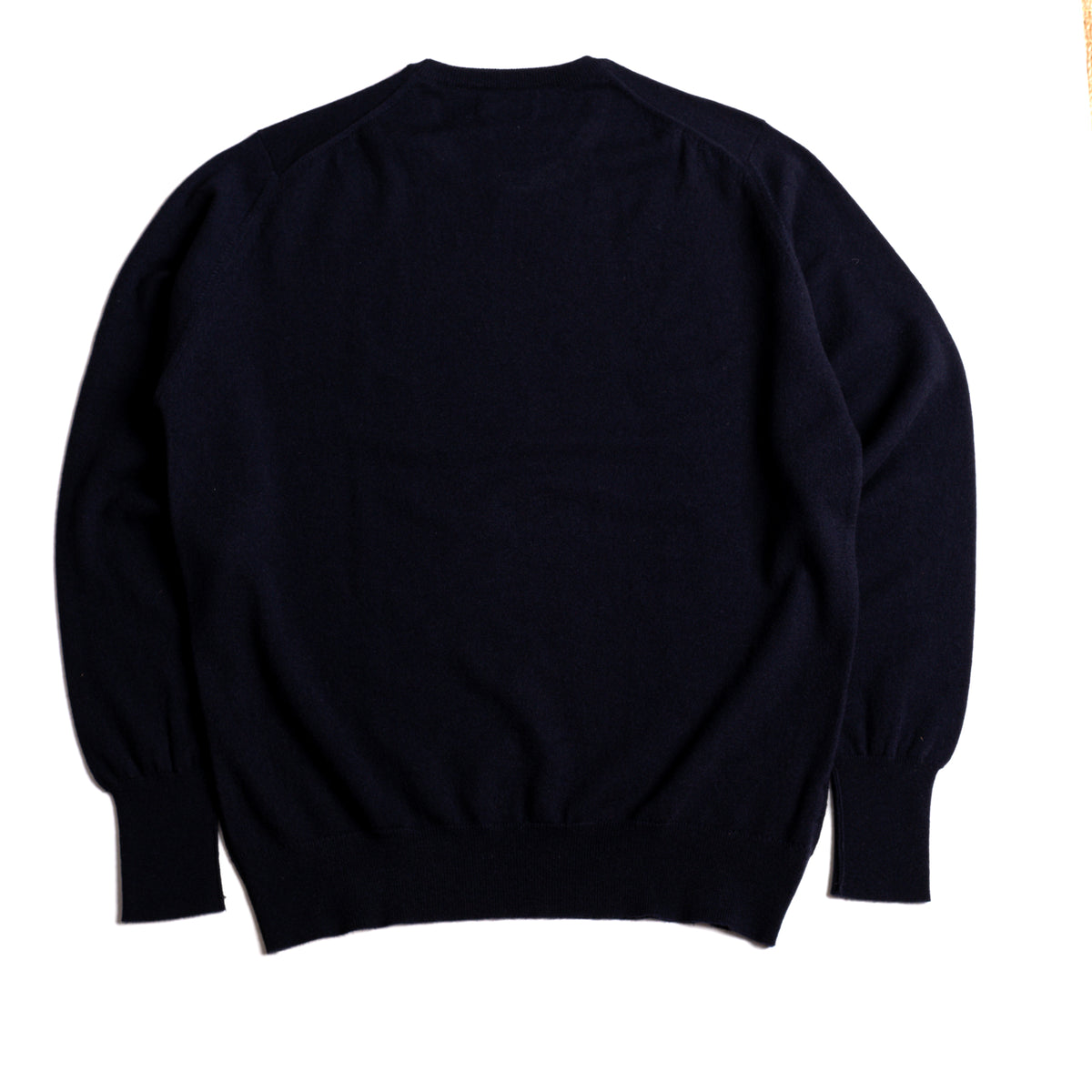 Navy 1 Ply Cashmere Crew Neck