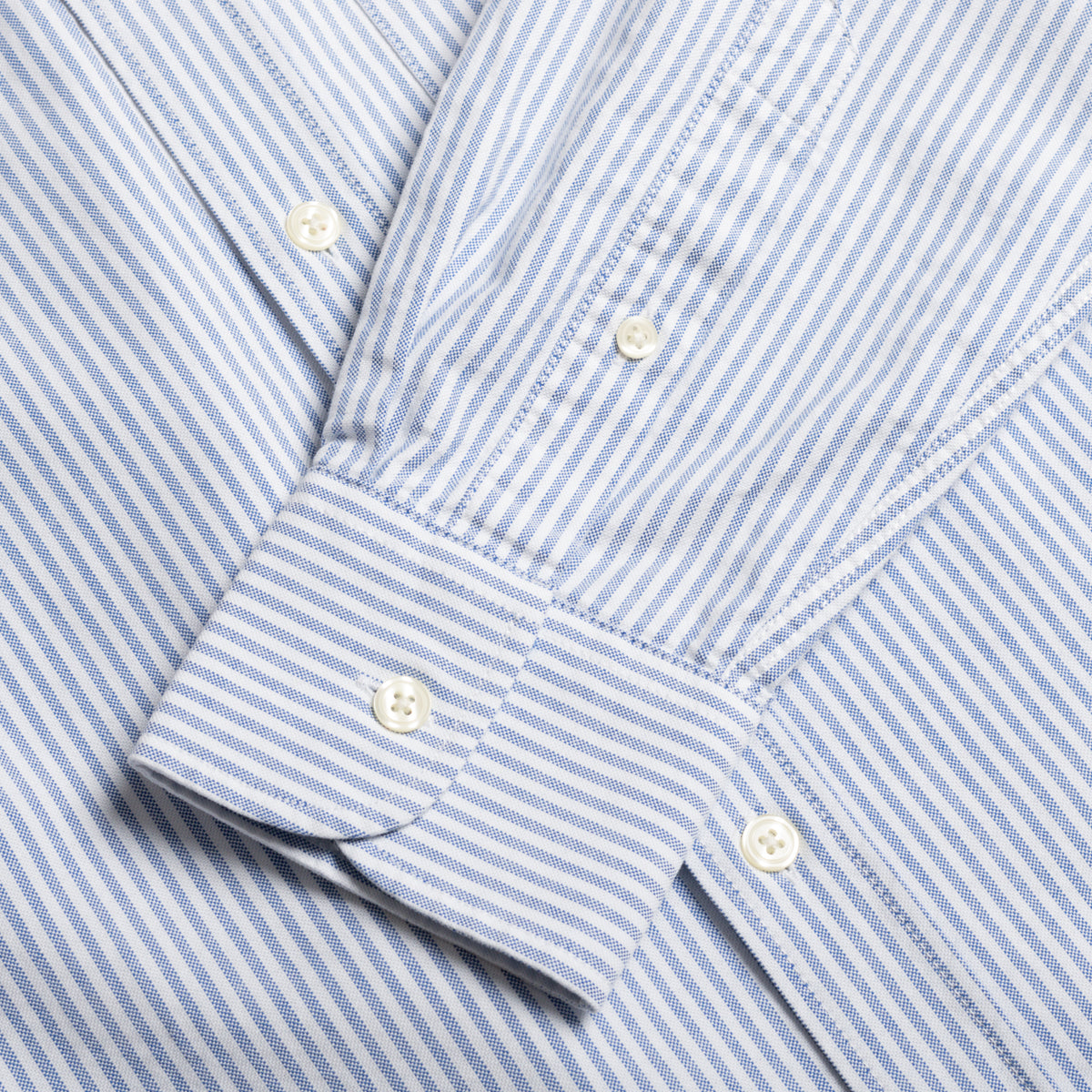 Ticking Stripe Blue & White Oxford Button Down Shirt