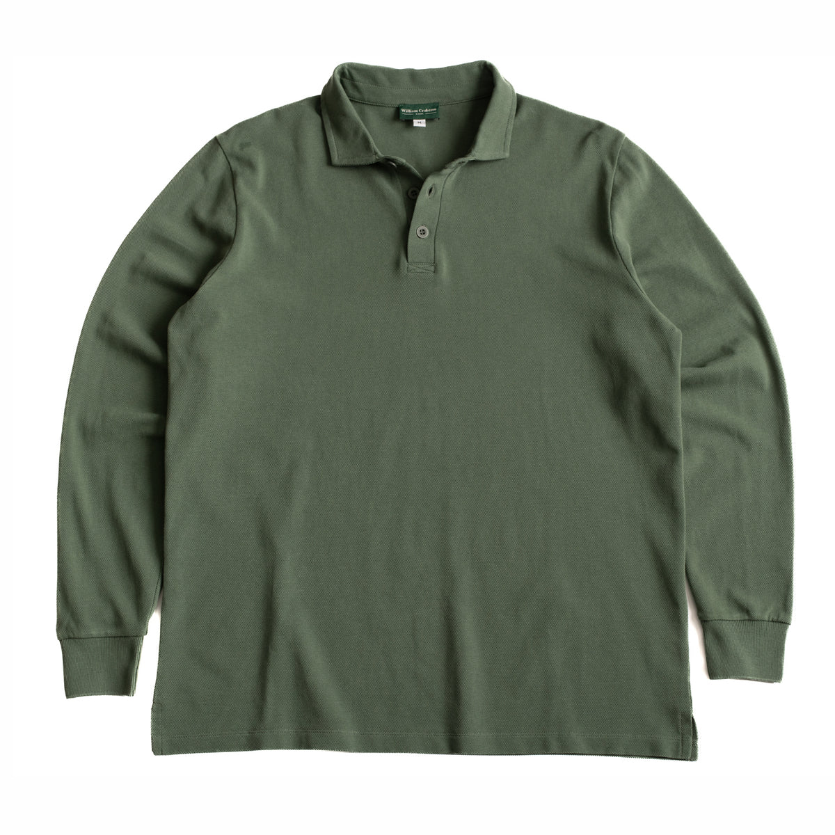 Olive Green Long Sleeved Polo Shirt