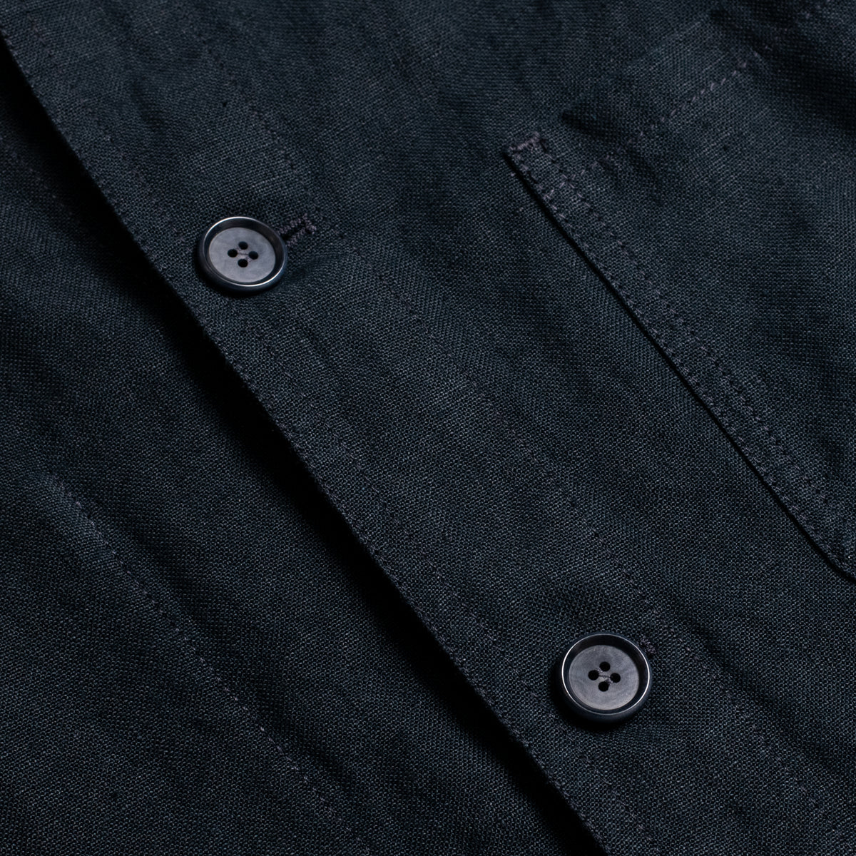 Navy 4 Pocket Linen Chore Jacket