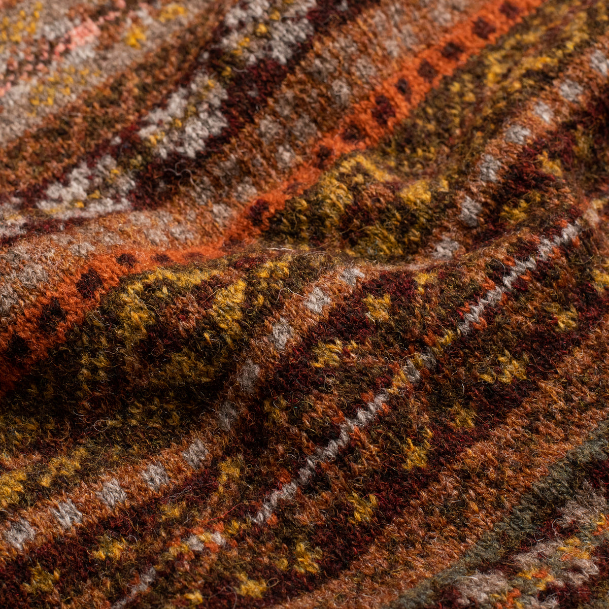 Rust Fairisle Slipover Vee Neck