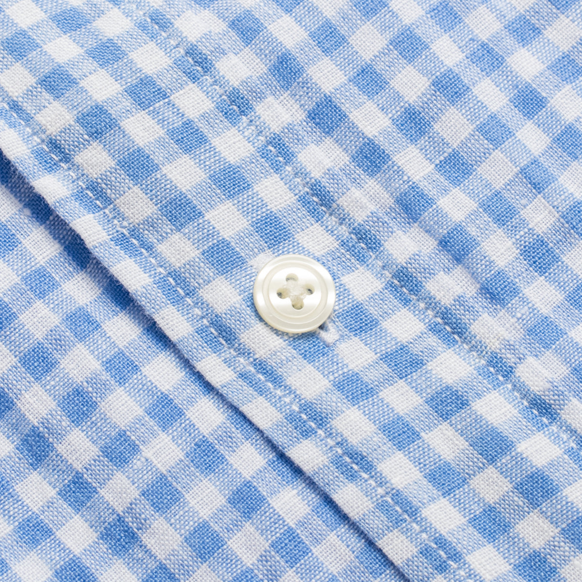 White & Blue Gingham Linen Shirt