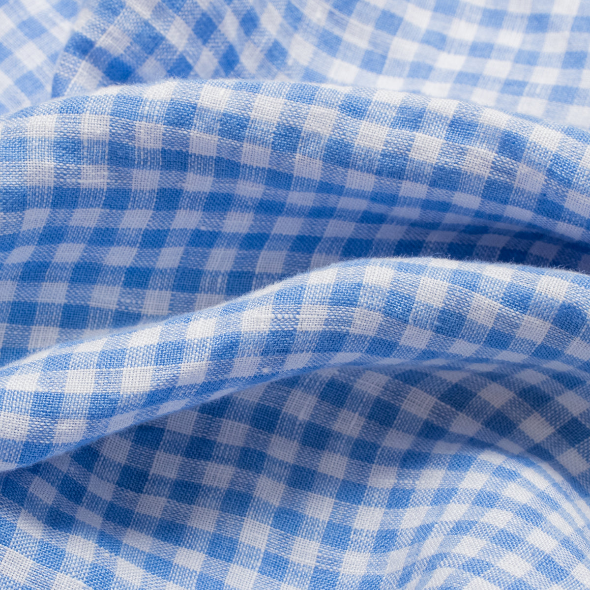 White & Blue Gingham Linen Shirt