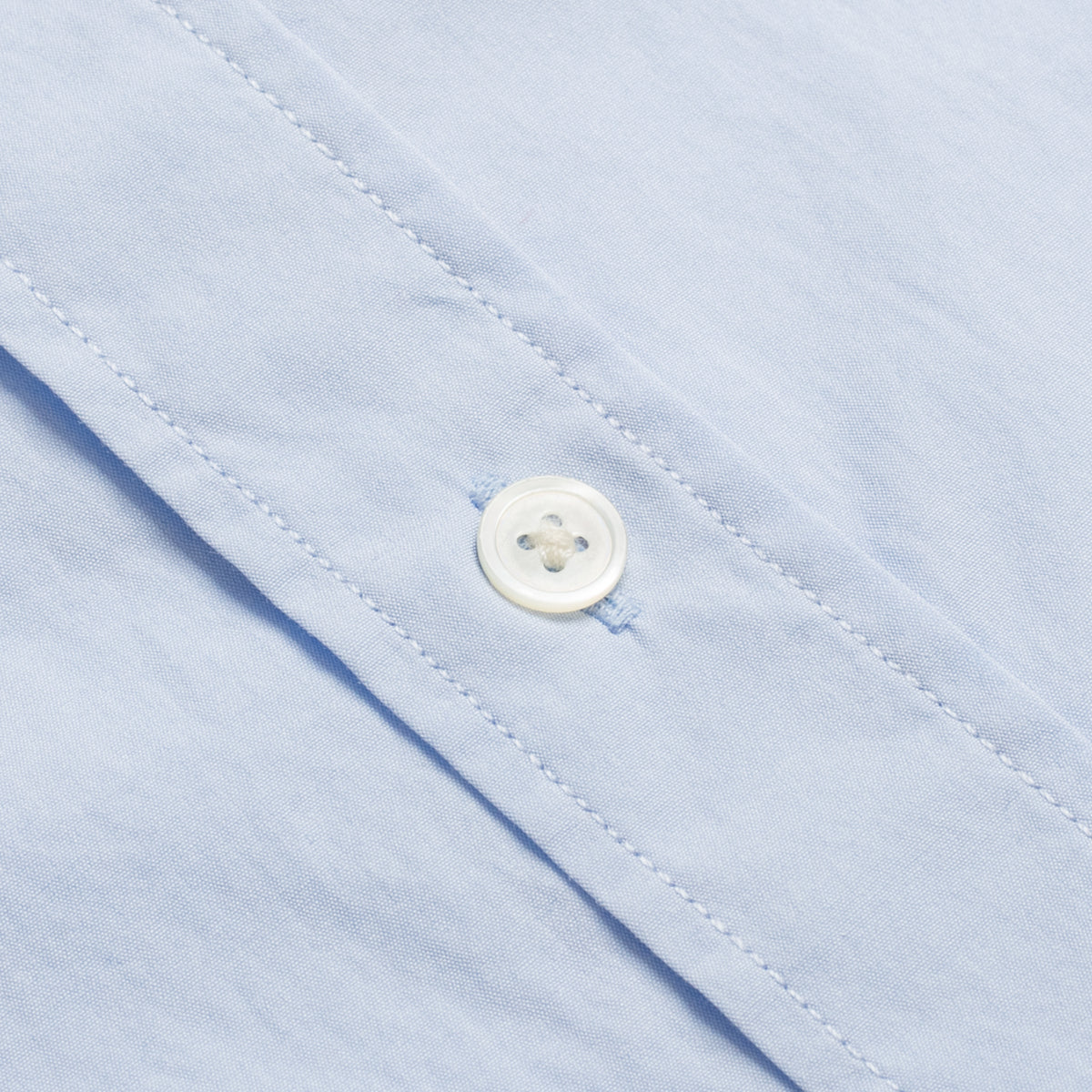 Sky Blue Poplin Semi-spread Collar Shirt