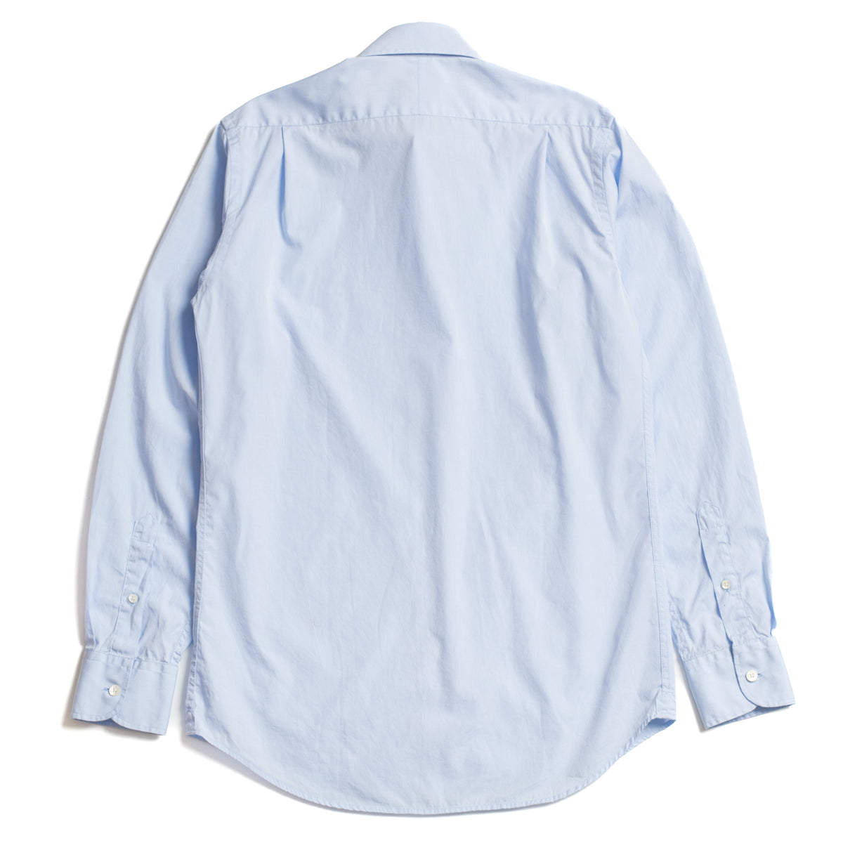 Sky Blue Poplin Semi-spread Collar Shirt