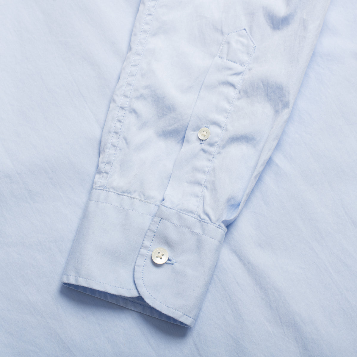 Sky Blue Poplin Semi-spread Collar Shirt