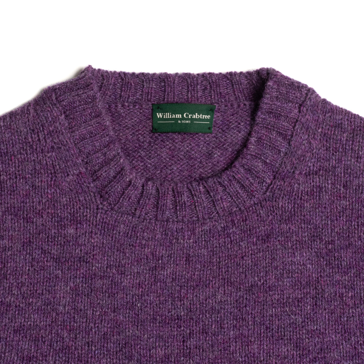 Heather Shetland Lambswool Crew Neck