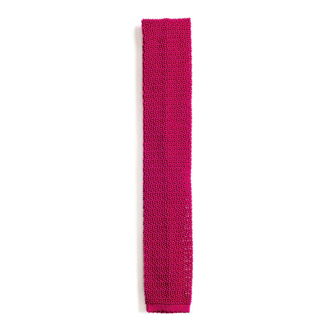 Fuchsia Knitted Silk Tie