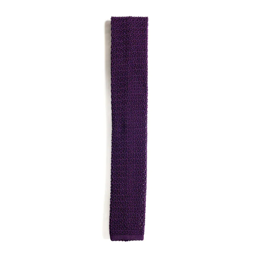 Purple Knitted Silk Tie