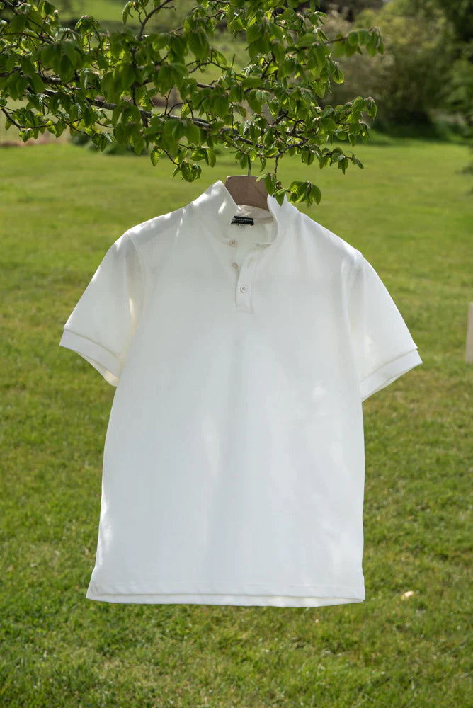 White Short Sleeved Polo Shirt