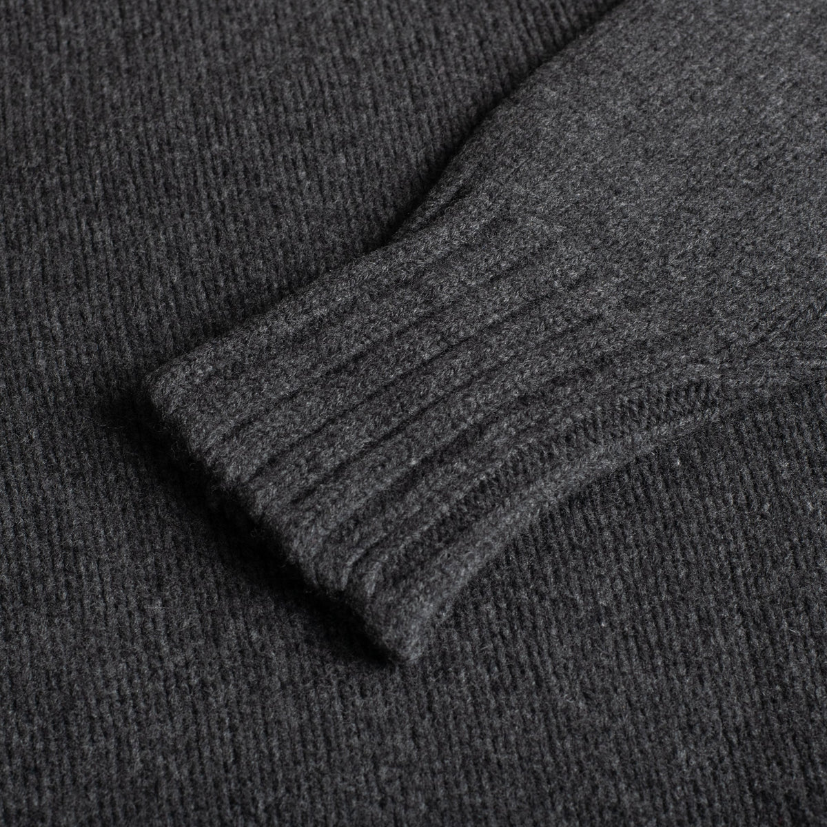 Charcoal Wool Cashmere Roll Neck
