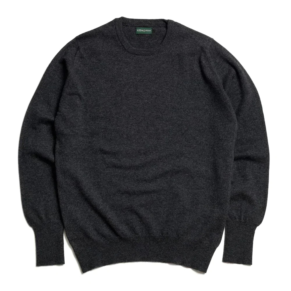 Charcoal Grey 1 Ply Cashmere Crew Neck